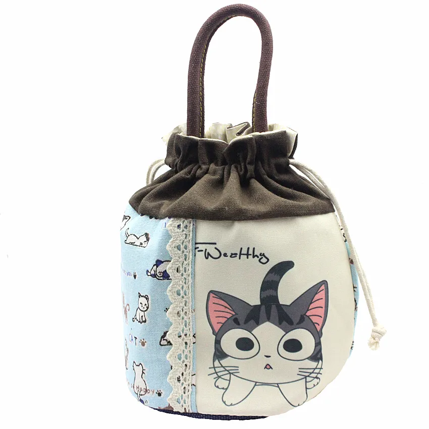 M302 Холщовая Сумка для женщин с милым рисунком кота мини летняя сумка пляжная