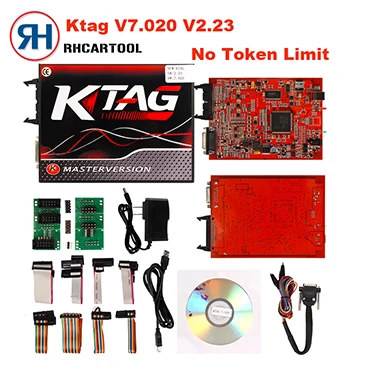 ktag red pcs OBD2 диагностический инструмент Ktag V7.020 V2.23 ECU чип тюнинг Программирование инструмент без жетона лимит онлайн ЕС красный мастер версия K-TAG 7,020 - Цвет: ktag red pcs