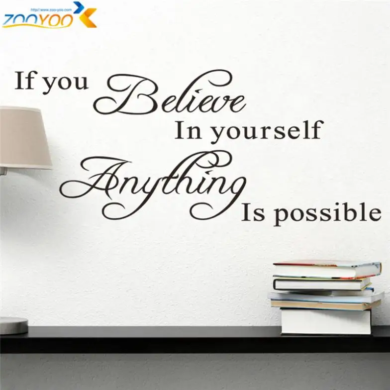 

believe in yourself home decor creative quote wall decal zooyoo8037 decorative adesivo de parede removable vinyl wall sticker