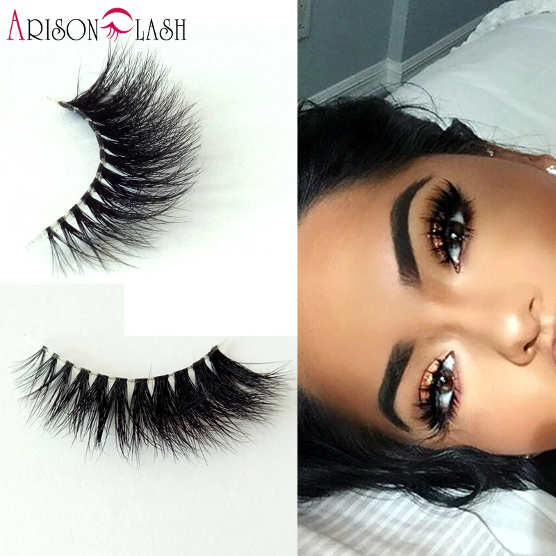 Накладные ресницы 3D норки прозрачный Пластик 100% настоящие сибирские полоска