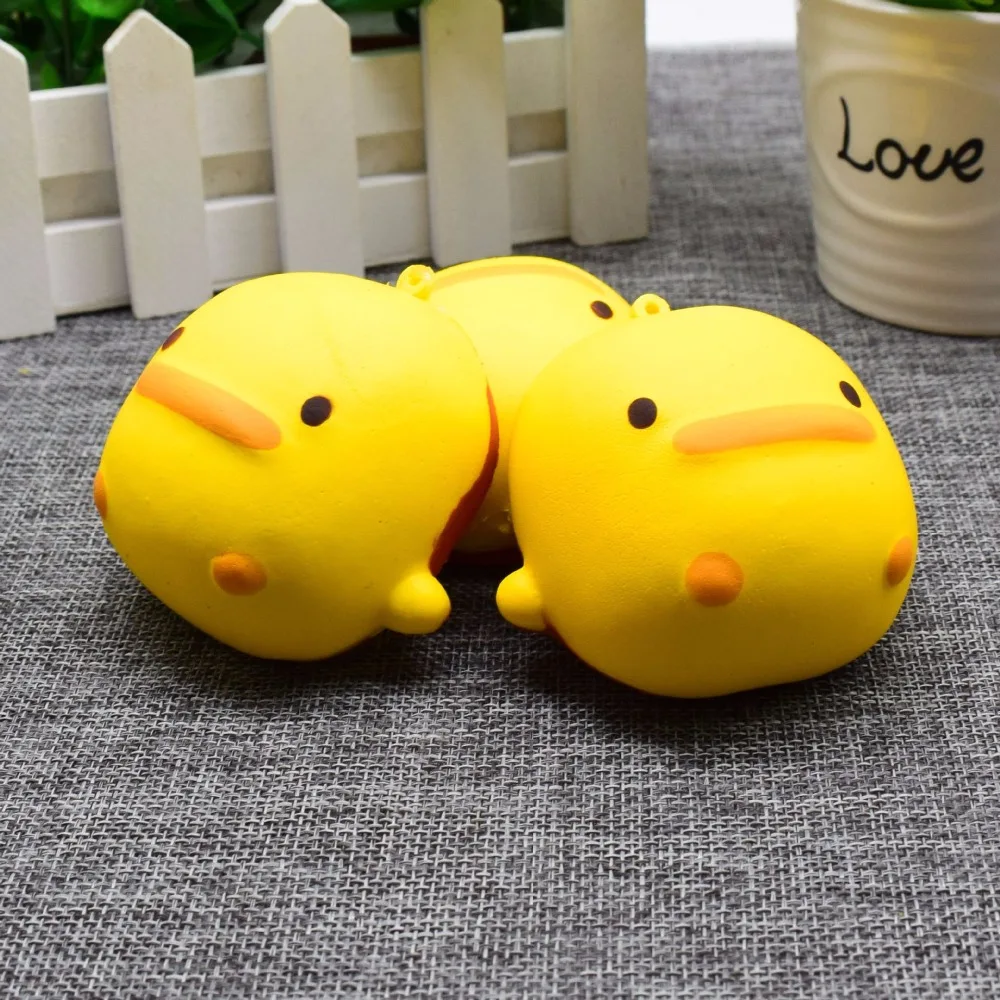 Kawaii Duck Squishy soft Slow Rising Charms Buns Bread Cell Phone Key/Bag Strap Pendant Squishes scented fun children toys