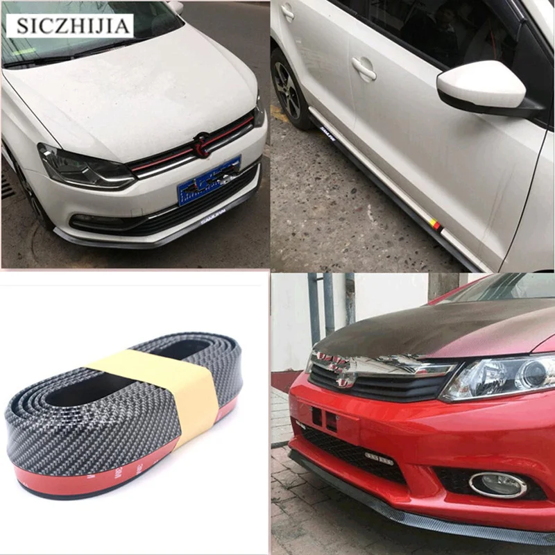 Наклейка 2 5 м резиновый передний бампер для автомобиля из углеродного волокна
