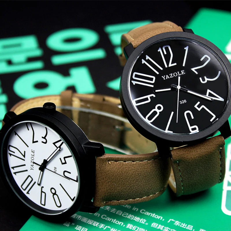 

Часы YAZOLE Мужские Цифровые, спортивные армейские водонепроницаемые кварцевые наручные, в стиле милитари для бега с кожаным ремешком