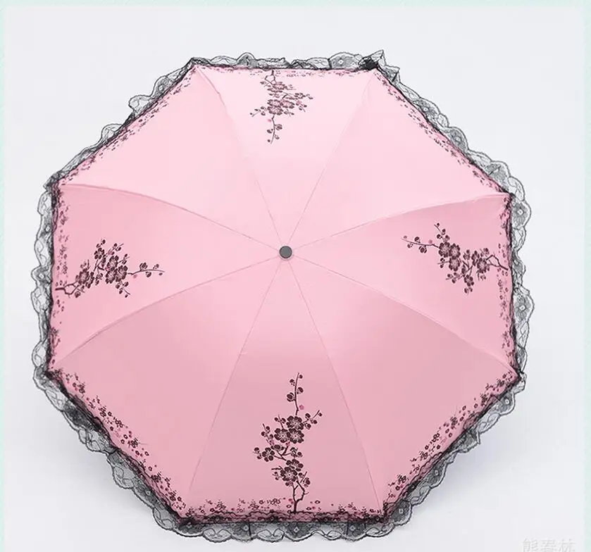 Кружевной Зонтик для женщин водонепроницаемый складной зонт от дождя защита