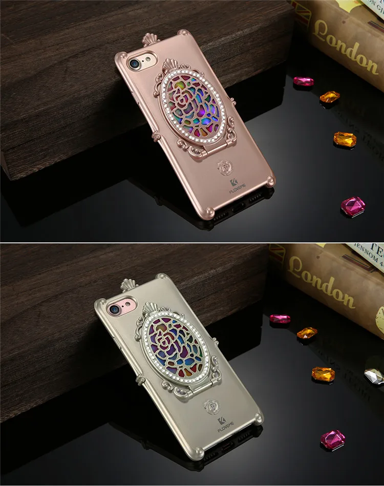 FLOVEME модный девчачий Макияж Зеркало чехол для iPhone 8 7 6 6s Plus 5 силиконовые мягкие чехлы с подставкой для iPhone 55 SE 5 Чехол
