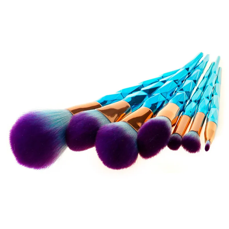7/10 Pcs Trendy Foundation Eyebrow Eyeliner Face Blush Diamond Powder Cosmetic Concealer Makeup Brushes Set Hot | Красота и здоровье