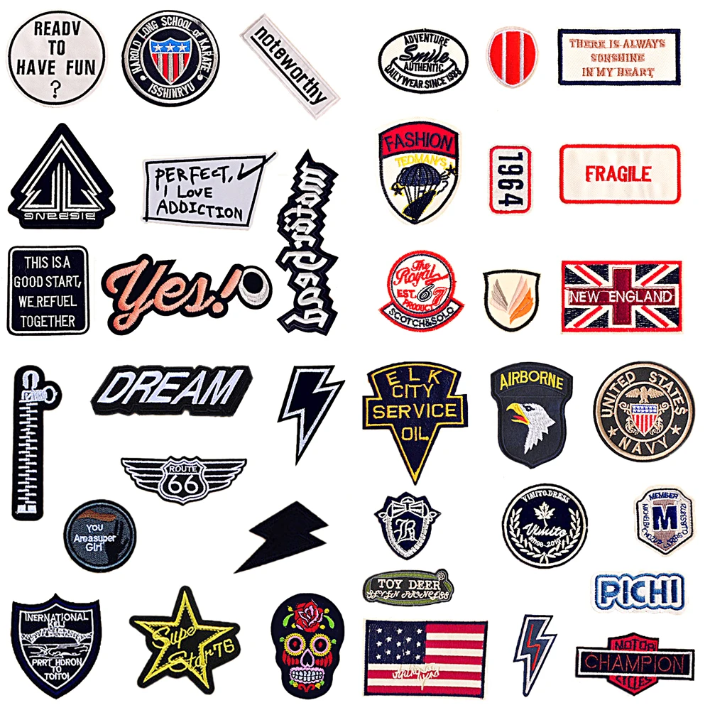 1 PC Words Stripes on Clothes Embroidered Patch Decoration Stickers for Letters Patches Clothing Parches Bordados | Дом и сад