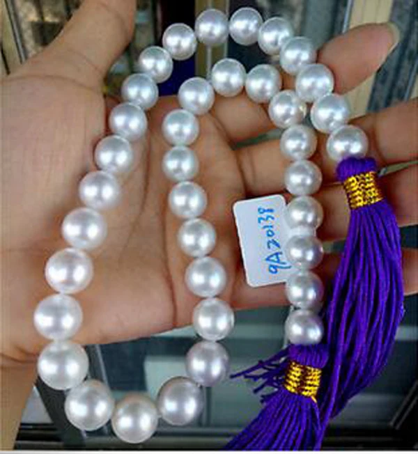 

classicAAA 12-15mm south sea round white pearl necklace 18inch14k