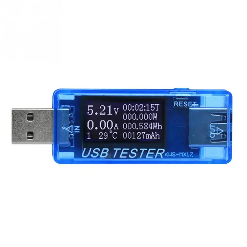 4-30 в 0-5A многофункциональный детектор отображает ток USB ток тестер напряжения метр для iPhone Android телефон измерения инструмент для ремонта - Цвет: Синий