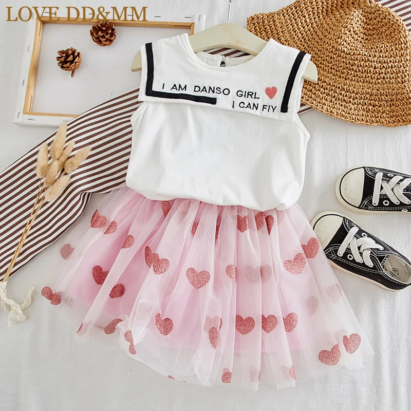 Комплект для девочек LOVE DD &amp MM Новинка лета 2021 детская одежда синяя футболка с