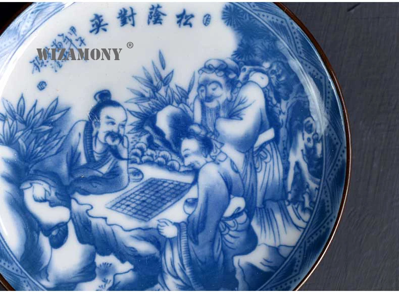 WIZAMONY Китайский Цзиндэчжэнь Чайный набор кунг-фу синий и белый gaiwan Чайник чашки чайные сервизы фарфоровые чайные принадлежности Посуда для напитков