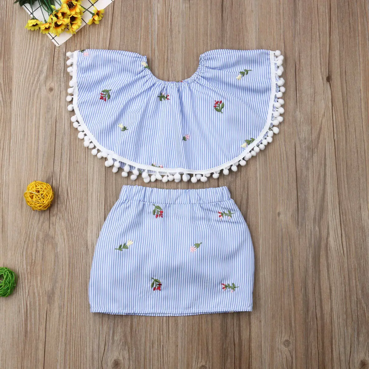 DE одежда для младенцев малышей девочек новинка 2019 летний топ с синими полосками