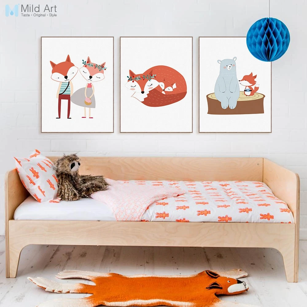 Современный милый фотографический плакат с медведем в скандинавском стиле для