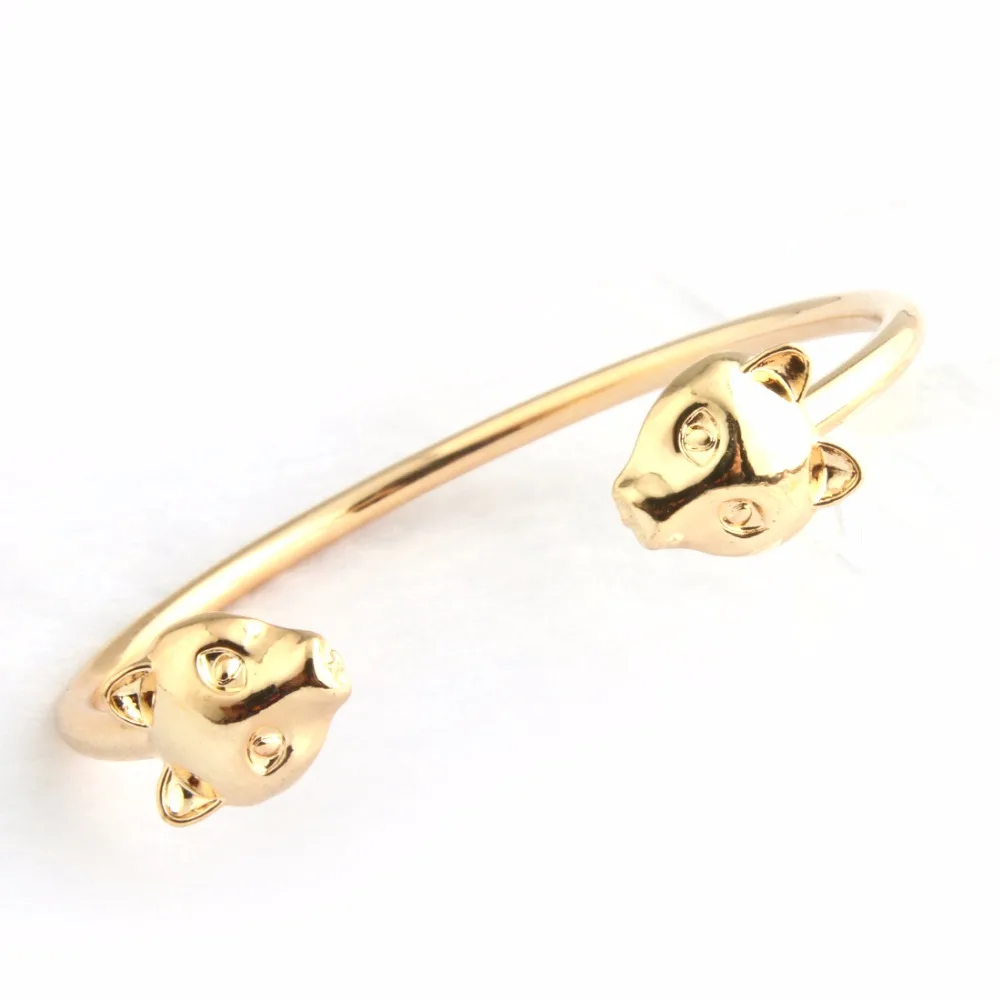 Браслеты NeeFuWoFu с головой леопарда браслеты для женщин металлический браслет