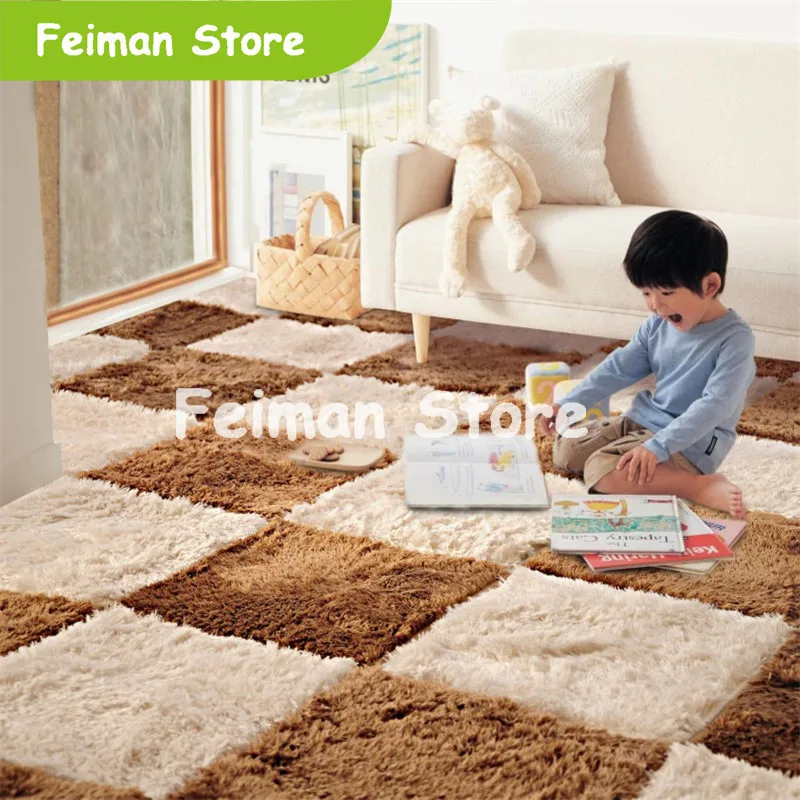 Новые длинные волосы памяти пены коврики играющие Дети Мягкий лоскутный ковер