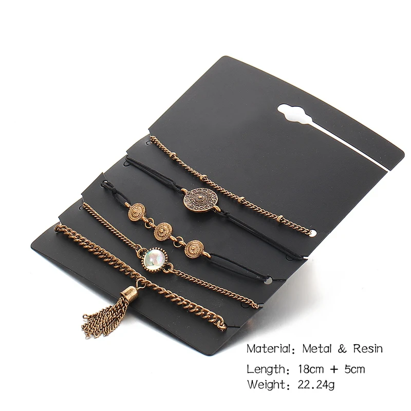 IF YOU 5 шт./лот богемный золотой цвет милый браслет цепочка из полимерного сплава с