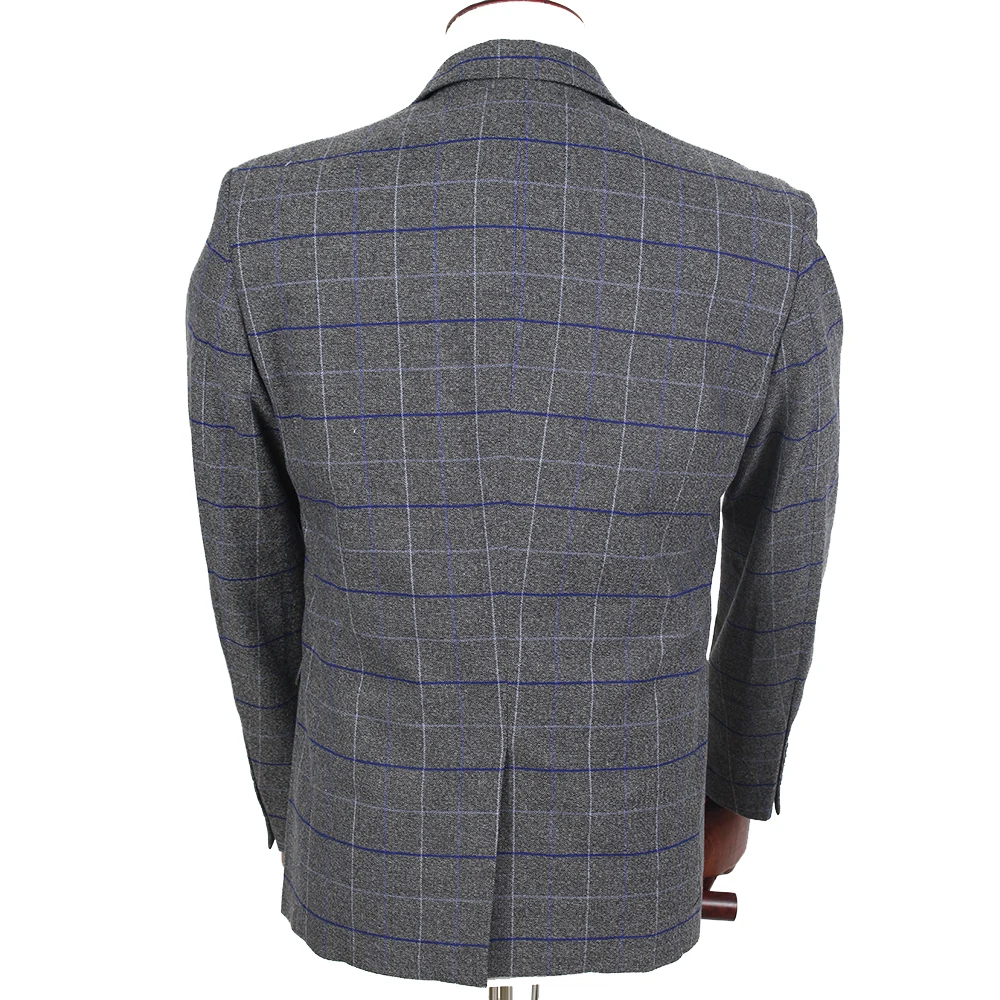 La MaxPa (куртка + жилет брюки) на заказ мужчины плед костюм slim fit пром жених партия