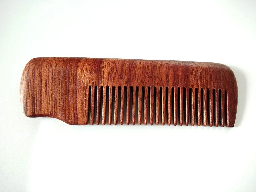 Красная расческа ручной работы гребень с тонкими зубьями карманный размер для