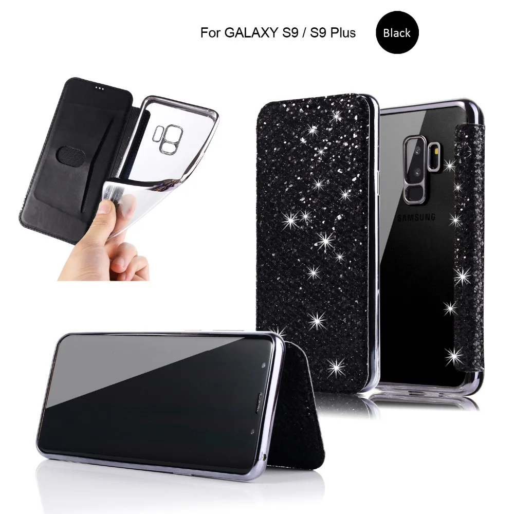 Чехол для Samsung Galaxy S10 роскошный блестящий кожаный чехол с откидной крышкой S8 S9 Plus E