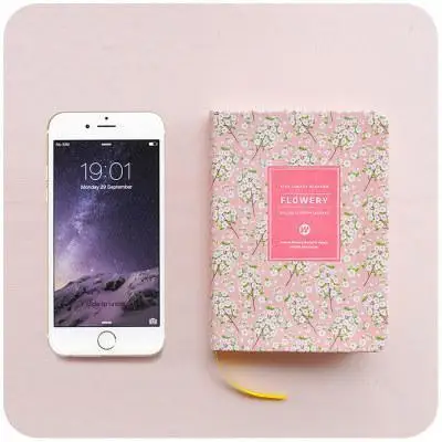 K& KBOOK корейский винтажный блокнот из искусственной кожи А5 А6, блокнот с изображением цветов сакуры, ежедневник, ежедневник, ежемесячный планировщик, Органайзер - Цвет: A6 Pink Flower