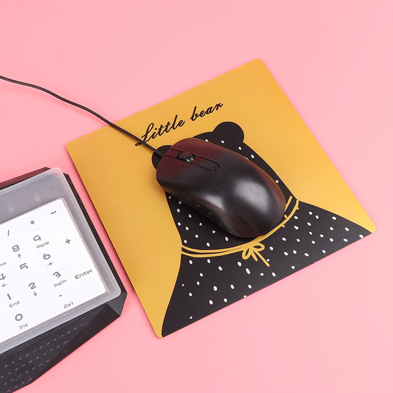 Милый мультяшный детский коврик для мыши с изображением медведя и английскими