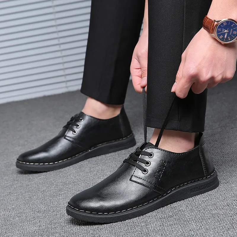 Уличная Мужская обувь Aleafalling из искусственной кожи на шнуровке расслабляющая