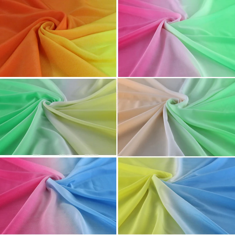 Толстая шифоновая ткань 100 см * 115 модель платья Koshibo|chiffon fabric|dress materialfabric ombre |
