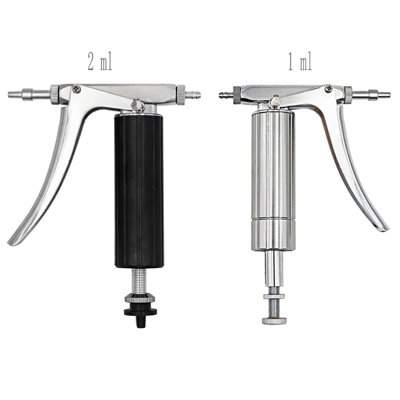 

1ml/2ml Stainless Steel syringe farm animals tools for Chick sheep pig horse cow Adjustable Handle vaccination gun for Cub