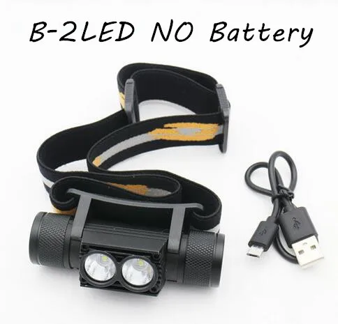 A- 2 LED NO Battery Мини Портативный светодиодный налобный фонарь USB Перезаряжаемый 18650 battery светодиодный светильник-Вспышка водонепроницаемый рыболовный головной светильник фонарь светильник - Испускаемый цвет: A- 2 LED NO Battery