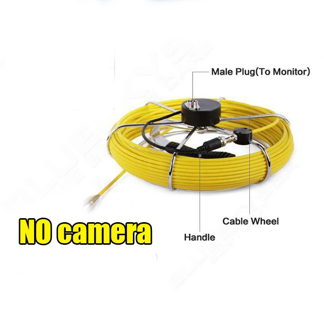 without camera 7D1 канализационная дренажная труба видео инспекционная камера 20 м Стекловолоконный нажимной кабель катушка колесо из нержавеющей стали подходит для камеры 7D1 23 мм Размер - Цвет: without camera