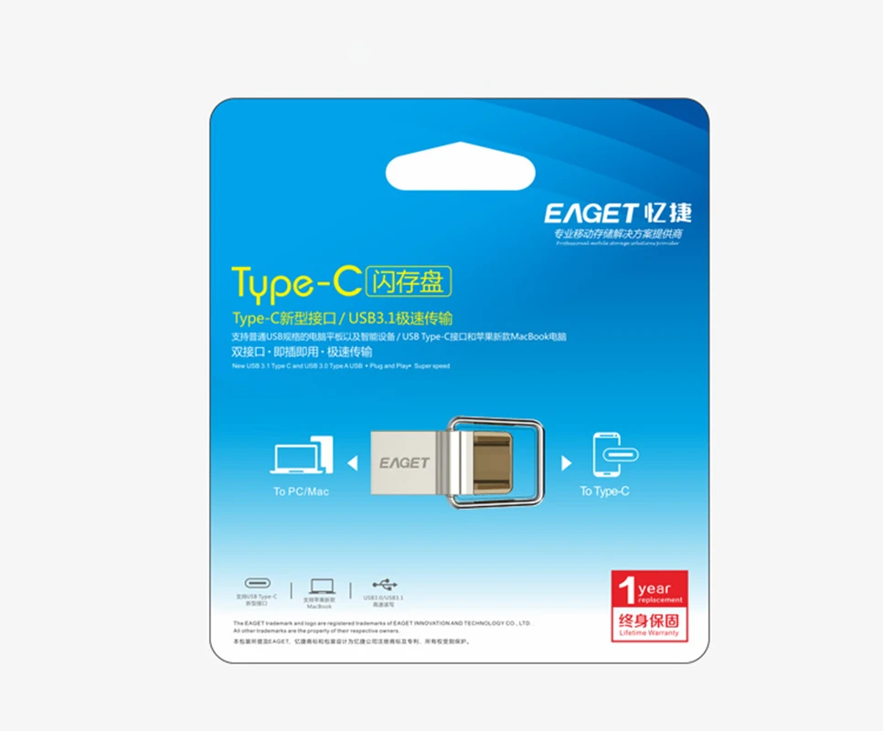 Eaget OTG USB флеш накопитель 32 Гб 16 3 0 Тип C флэш диск мини 64 флешки для ПК type телефонов