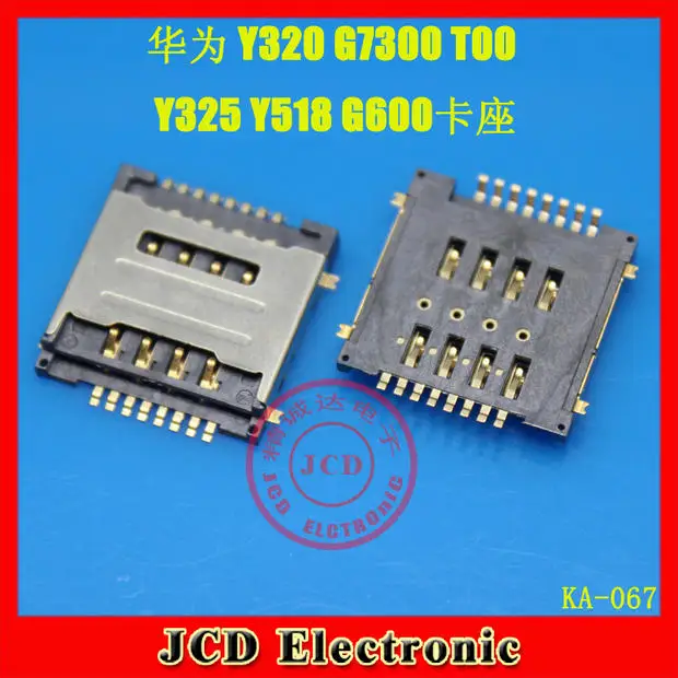 22 шт./лот Dual SIM 8P кард-ридер двойная карта памяти адаптер/разъем для HUWWEI Y320 G7300 T00 Y325