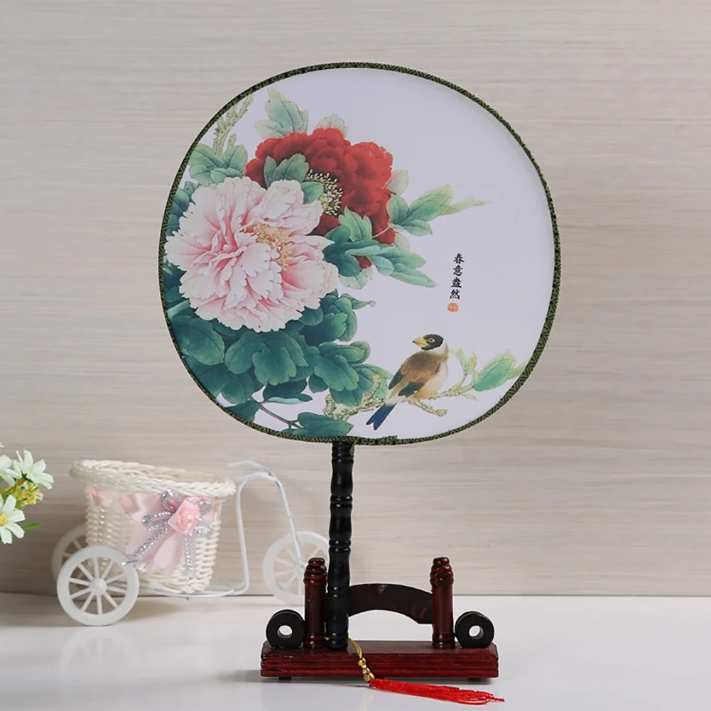 Деревянная круглая ручка ручной вентилятор китайский династии Тан Стиль Круглый