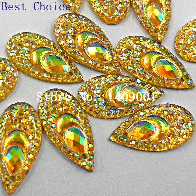 Модные королевские стразы из смолы 10x20 мм ярко желтые камни и искусственные