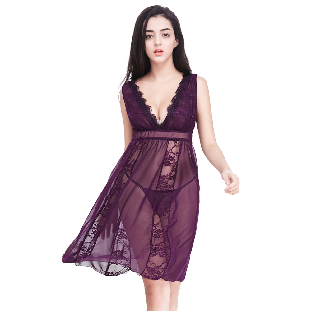 Новый стиль 4 вида цветов плюс женское сексуальное ночное белье Babydoll платье +