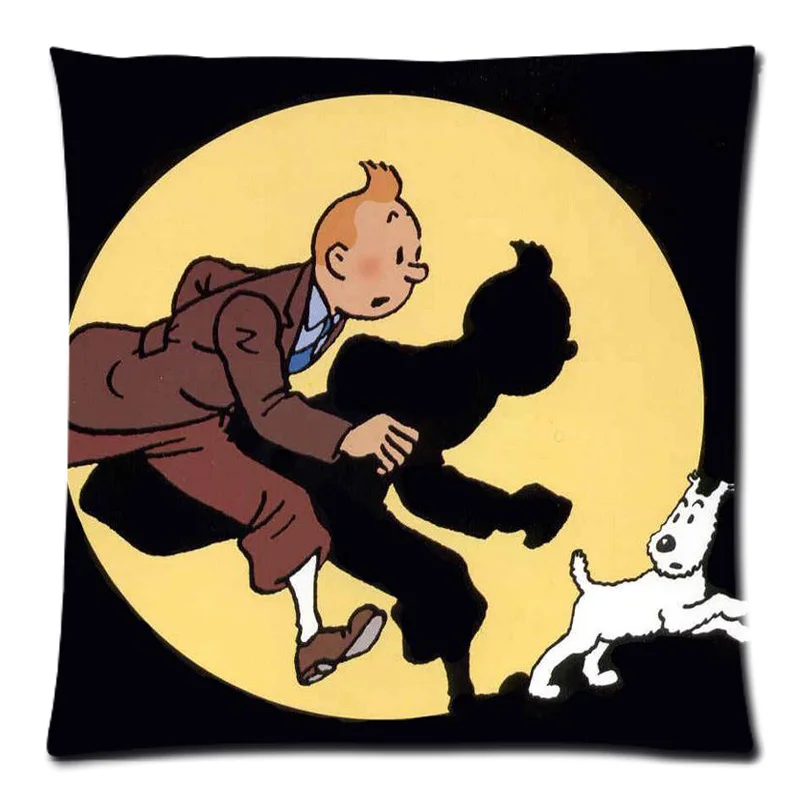 В Приключения Тинтина хлопковая льняная Подушка диванная Декоративная Чехол