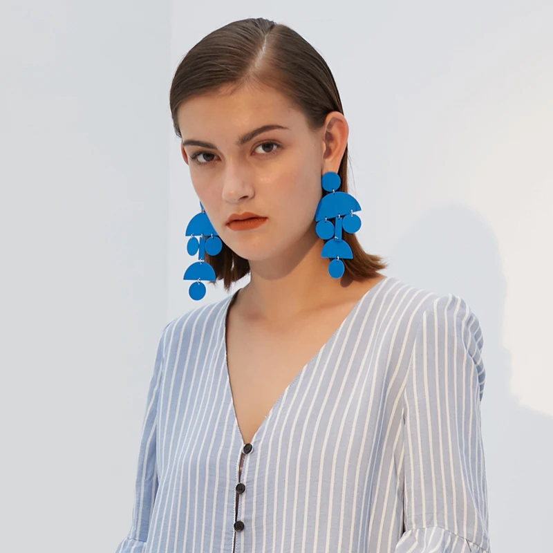 Большие серьги женские характерные хипстерские длинные висячие с подвесками