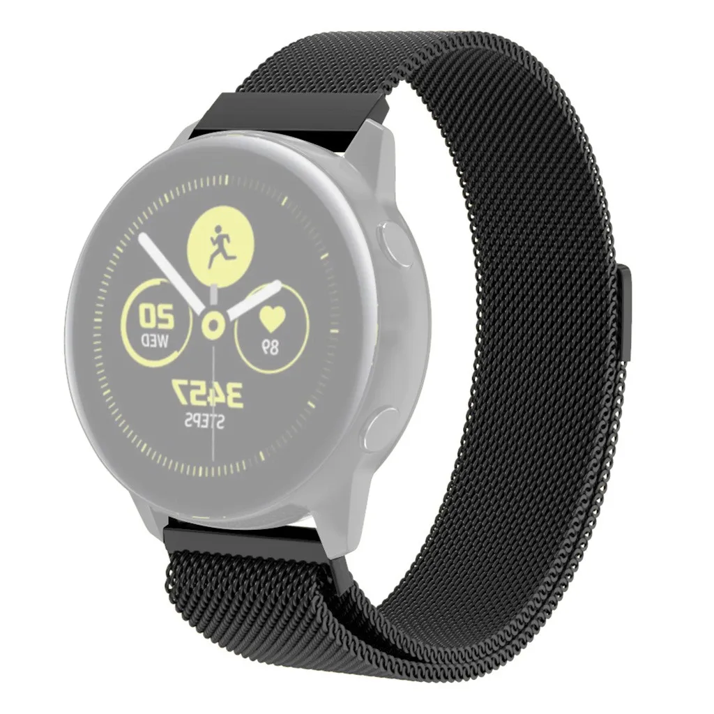 Умные часы браслет ремешок Smartband магнитный с миланским плетением петля ремешок быстросъемный ремешок для samsung Galaxy Watch Active