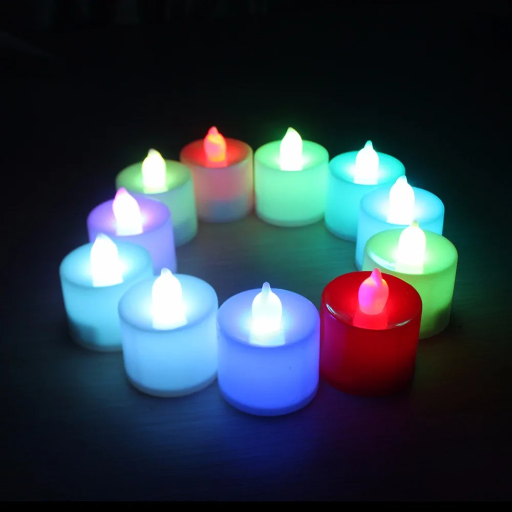 Diy 24 шт. теплый белый светодиод Velas Decorativas Bougie Янтарный свечение светодиодные