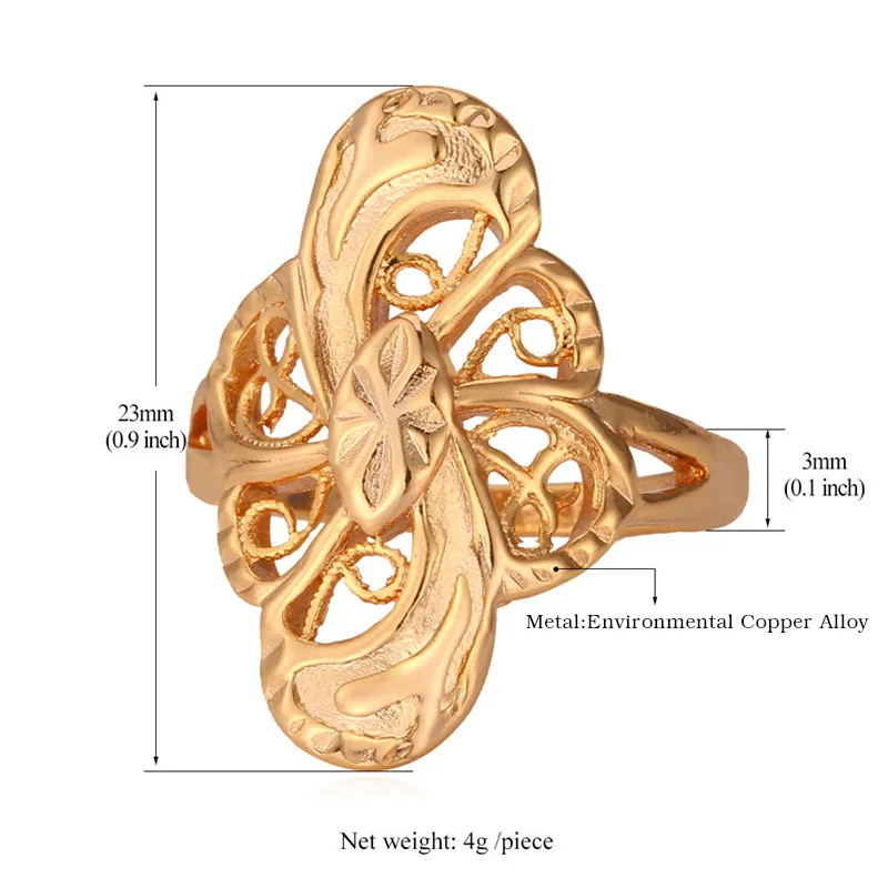 U7 Винтажный Позолоченный Обручальное Кольцо Для Женщин Ювелирные Изделия Оптом