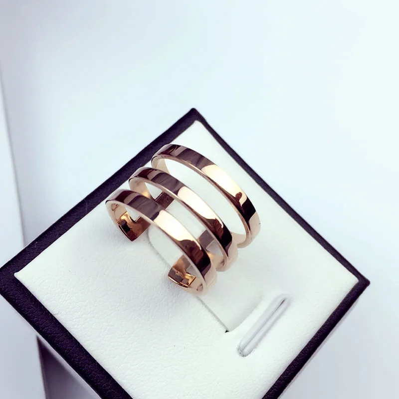 Классический набор колец YUN RUO 2020 цвета розового золота для женщин и девушек