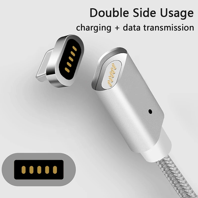 Магнитный кабель Rosinop 2.4A для быстрой зарядки 3 в 1 iphone Lightning USB Type-C samsung магнитный Micro