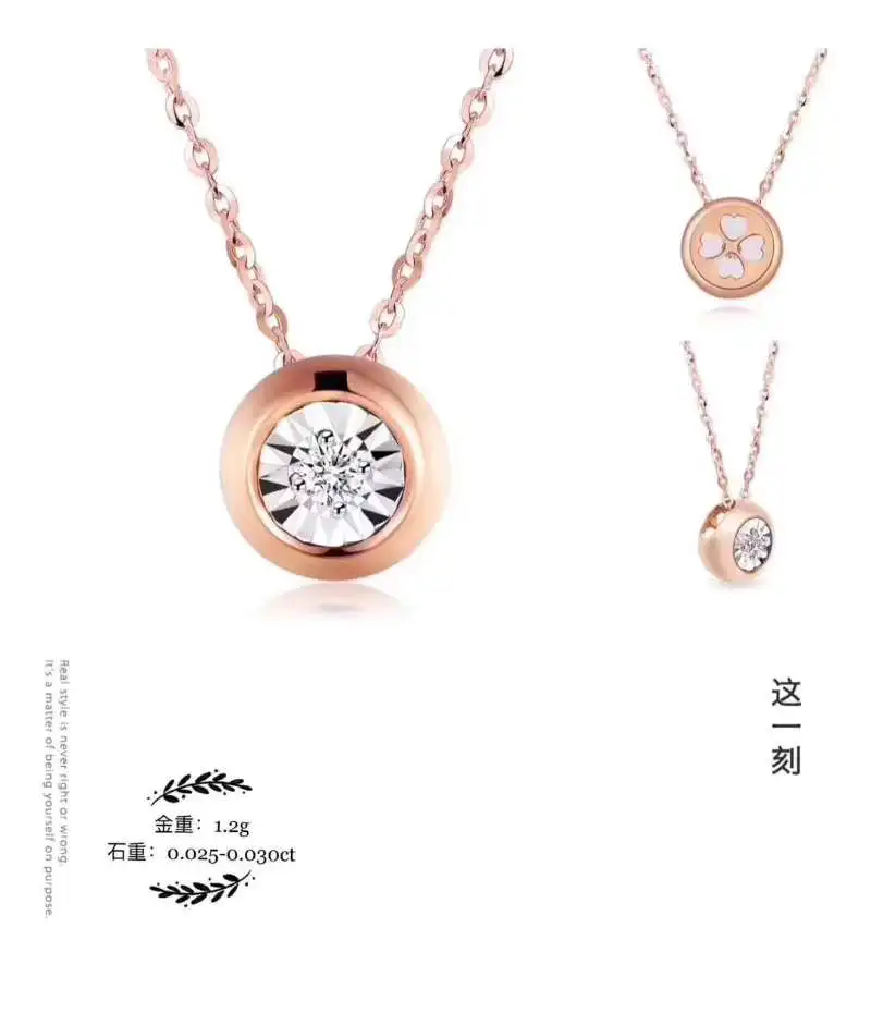 0.3CT эффект настоящий бриллиант 18 К твердые золотые ювелирные изделия кулон ожерелье хорошее ювелирное изделие подарок подруге на день рождения
