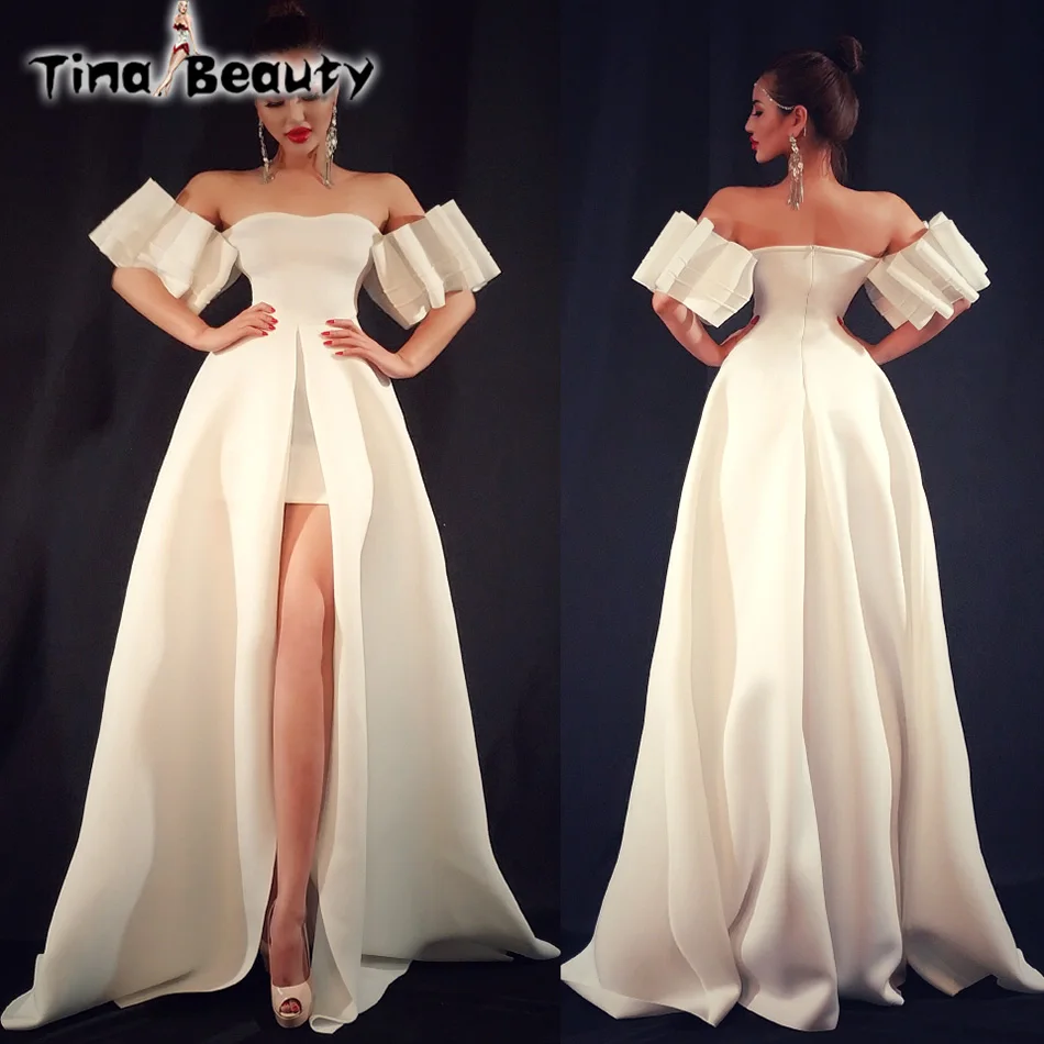 Женское длинное платье-миди в пол Tina Beauty белое вечернее платье с