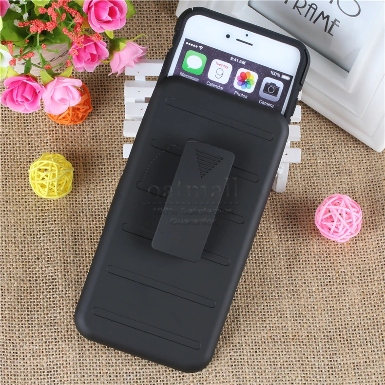 Жесткая Гибридный Панцири для iPhone 6 S Чехол 3 в 1 3D Подставки замок ремешках Военная