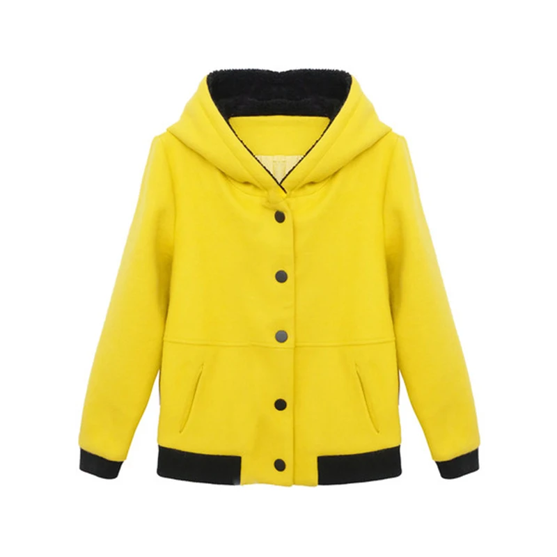 

Short Woolen Coat Female 2018 Autumn Winter New Fashion Wild Single Breasted Women Plus Size Hooded Wool Jacket LQ367
