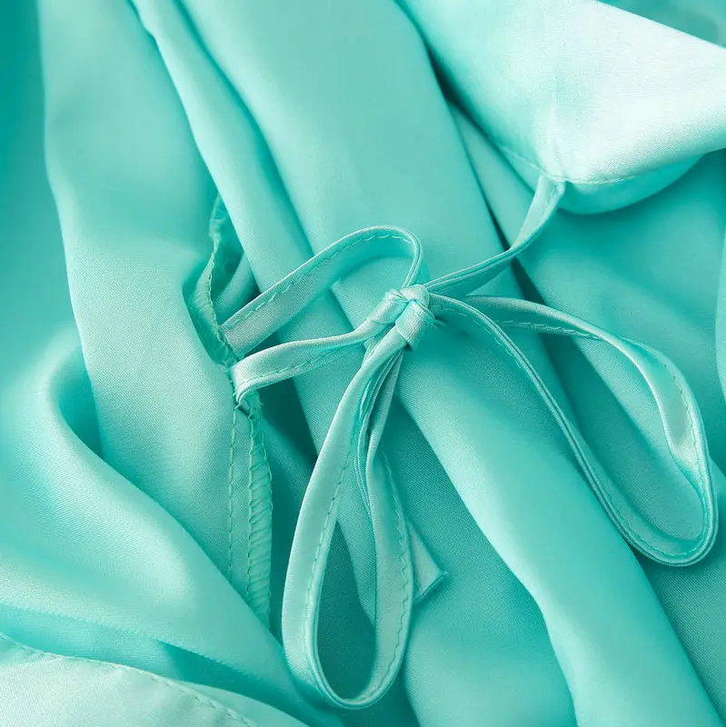 YUXINBRIDAL, новинка, халаты для подружки невесты, халаты для невесты, мятный Атласный халат, халаты для подружки невесты, свадебные платья белого цвета с золотым принтом