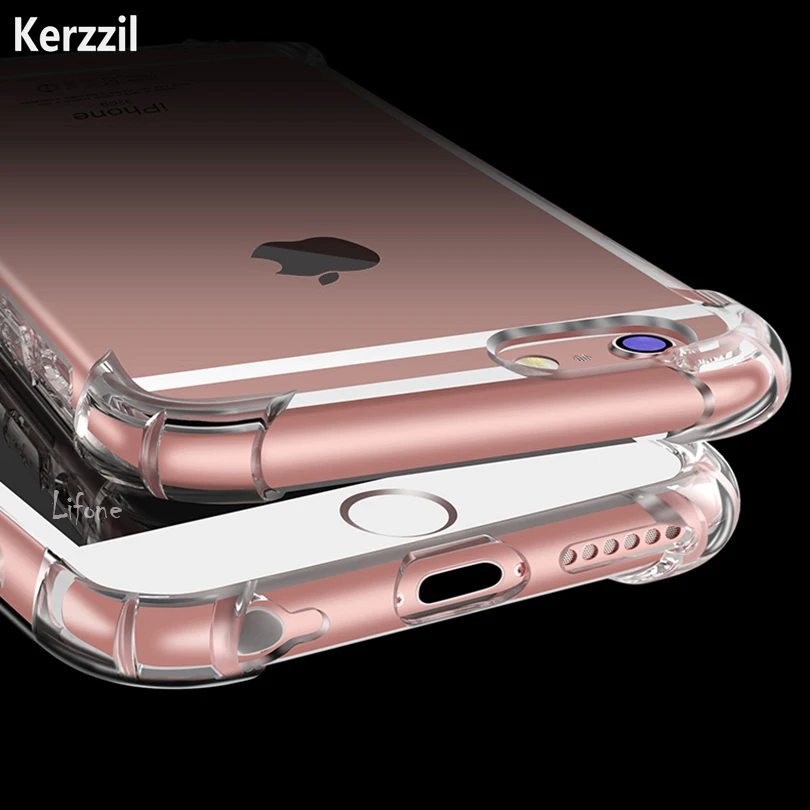 Ударопрочный Мягкий силиконовый чехол Kerzzil для iPhone X XR XS Max прозрачные мягкие