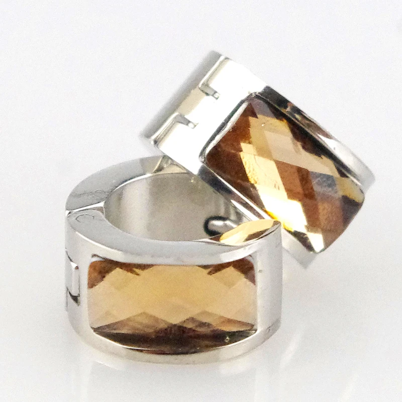 Коричневые женские серьги кольца из нержавеющей стали 316L лучший подарок простой