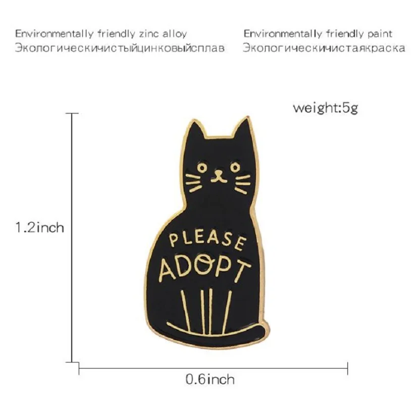 Изысканный креативный модный мультяшный Черный кот призрак презрение брошь с